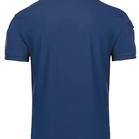 Men's Solid (Blue) Short-sleeve Polo Shirt - Picture 3 of 5